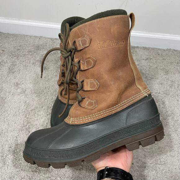 L.L. Bean Waterproof Insulated Winter Duck Boots Mens Size 9 Outdoor Hiking - Picture 5 of 9
